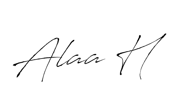 Similarly Antro_Vectra is the best handwritten signature design. Signature creator online .You can use it as an online autograph creator for name Alaa H. Alaa H signature style 6 images and pictures png