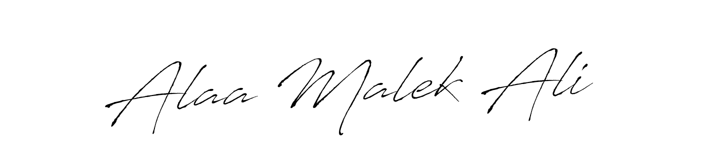 Alaa Malek Ali stylish signature style. Best Handwritten Sign (Antro_Vectra) for my name. Handwritten Signature Collection Ideas for my name Alaa Malek Ali. Alaa Malek Ali signature style 6 images and pictures png