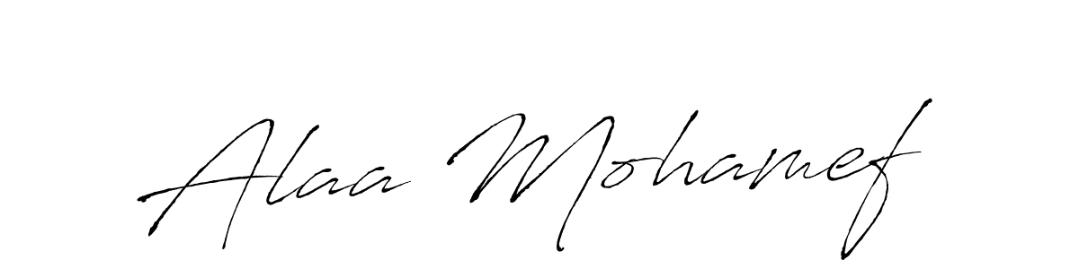 The best way (Antro_Vectra) to make a short signature is to pick only two or three words in your name. The name Alaa Mohamef include a total of six letters. For converting this name. Alaa Mohamef signature style 6 images and pictures png