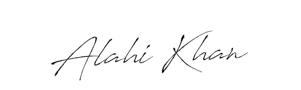 The best way (Antro_Vectra) to make a short signature is to pick only two or three words in your name. The name Alahi Khan include a total of six letters. For converting this name. Alahi Khan signature style 6 images and pictures png