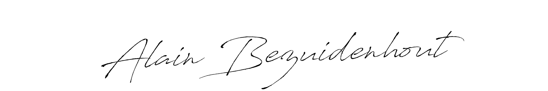 How to make Alain Bezuidenhout name signature. Use Antro_Vectra style for creating short signs online. This is the latest handwritten sign. Alain Bezuidenhout signature style 6 images and pictures png