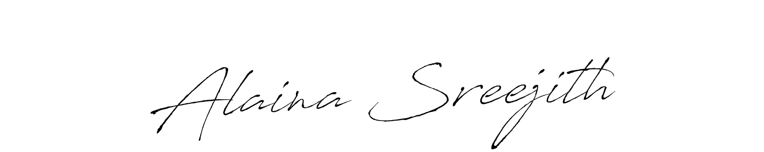 Make a beautiful signature design for name Alaina Sreejith. With this signature (Antro_Vectra) style, you can create a handwritten signature for free. Alaina Sreejith signature style 6 images and pictures png