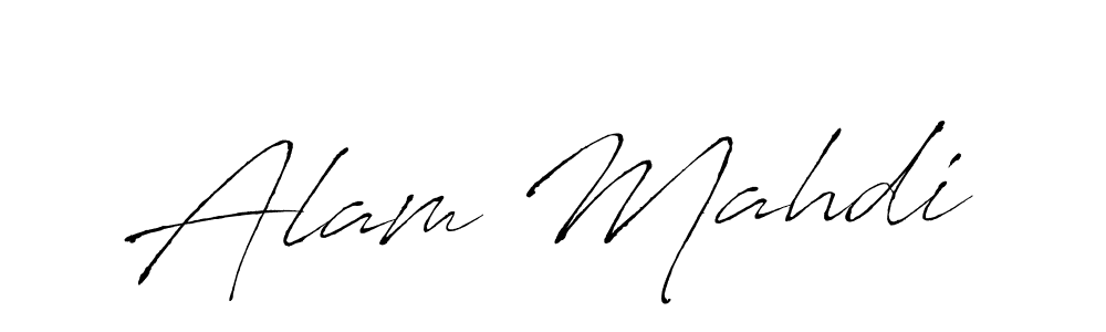 Make a beautiful signature design for name Alam Mahdi. With this signature (Antro_Vectra) style, you can create a handwritten signature for free. Alam Mahdi signature style 6 images and pictures png