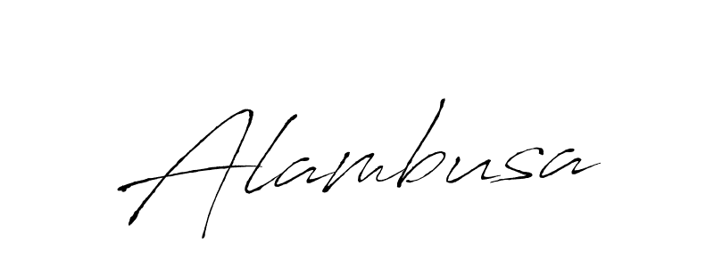 Use a signature maker to create a handwritten signature online. With this signature software, you can design (Antro_Vectra) your own signature for name Alambusa. Alambusa signature style 6 images and pictures png