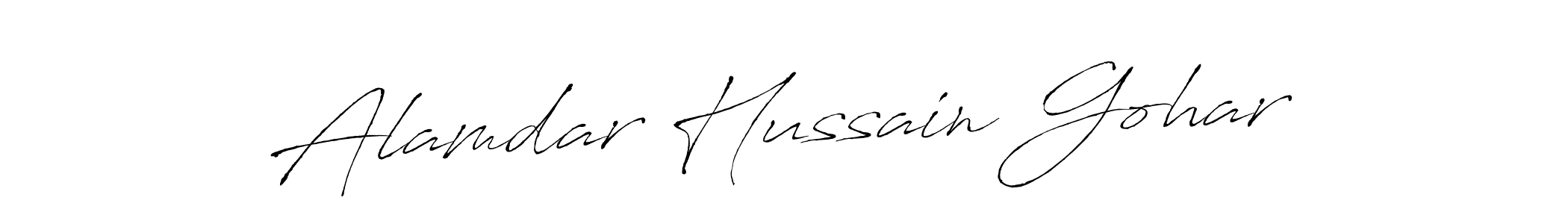 How to make Alamdar Hussain Gohar name signature. Use Antro_Vectra style for creating short signs online. This is the latest handwritten sign. Alamdar Hussain Gohar signature style 6 images and pictures png