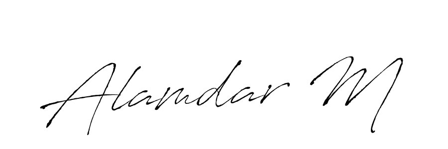 Antro_Vectra is a professional signature style that is perfect for those who want to add a touch of class to their signature. It is also a great choice for those who want to make their signature more unique. Get Alamdar M name to fancy signature for free. Alamdar M signature style 6 images and pictures png