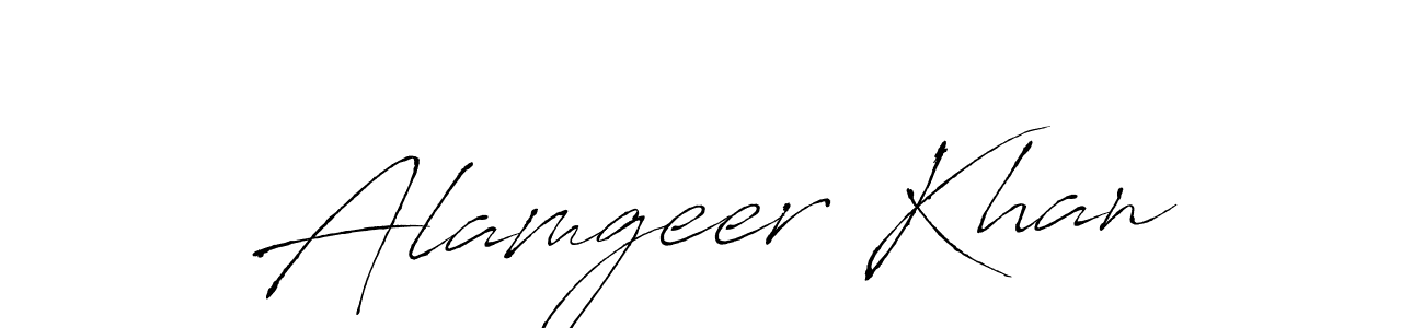 Design your own signature with our free online signature maker. With this signature software, you can create a handwritten (Antro_Vectra) signature for name Alamgeer Khan. Alamgeer Khan signature style 6 images and pictures png