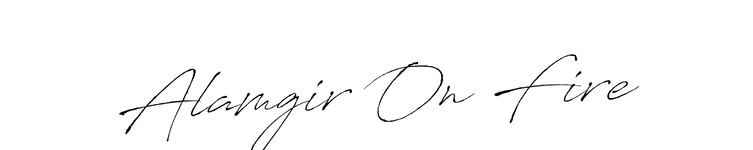 Create a beautiful signature design for name Alamgir On Fire. With this signature (Antro_Vectra) fonts, you can make a handwritten signature for free. Alamgir On Fire signature style 6 images and pictures png