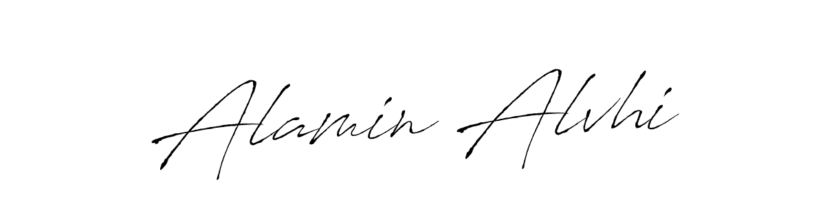 How to make Alamin Alvhi name signature. Use Antro_Vectra style for creating short signs online. This is the latest handwritten sign. Alamin Alvhi signature style 6 images and pictures png