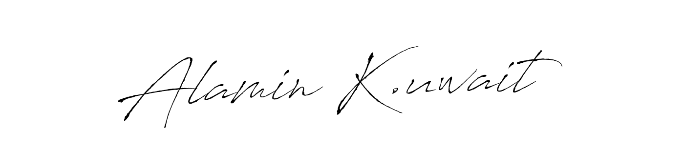 How to make Alamin K.uwait name signature. Use Antro_Vectra style for creating short signs online. This is the latest handwritten sign. Alamin K.uwait signature style 6 images and pictures png