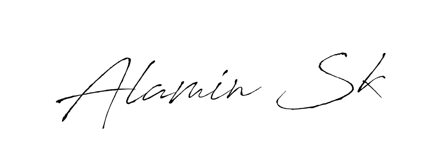 How to make Alamin Sk name signature. Use Antro_Vectra style for creating short signs online. This is the latest handwritten sign. Alamin Sk signature style 6 images and pictures png