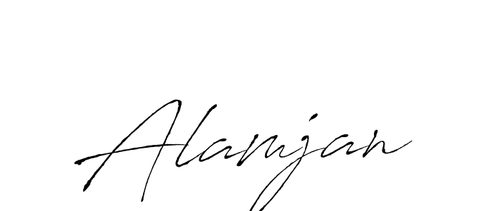 Use a signature maker to create a handwritten signature online. With this signature software, you can design (Antro_Vectra) your own signature for name Alamjan. Alamjan signature style 6 images and pictures png