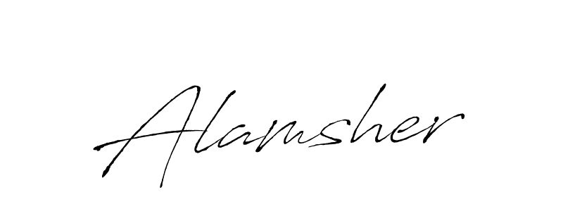 Use a signature maker to create a handwritten signature online. With this signature software, you can design (Antro_Vectra) your own signature for name Alamsher. Alamsher signature style 6 images and pictures png
