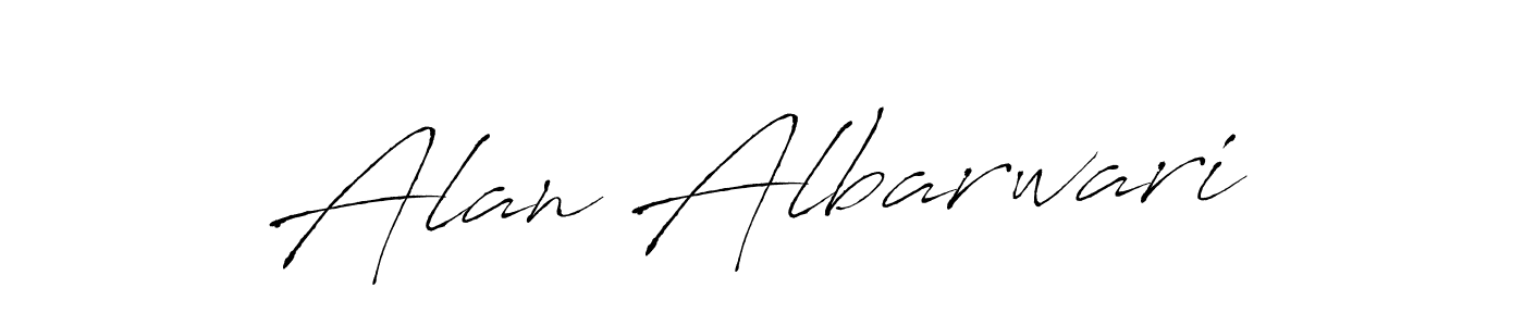 How to make Alan Albarwari name signature. Use Antro_Vectra style for creating short signs online. This is the latest handwritten sign. Alan Albarwari signature style 6 images and pictures png