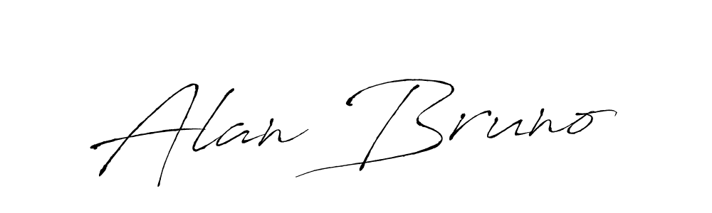 How to make Alan Bruno name signature. Use Antro_Vectra style for creating short signs online. This is the latest handwritten sign. Alan Bruno signature style 6 images and pictures png