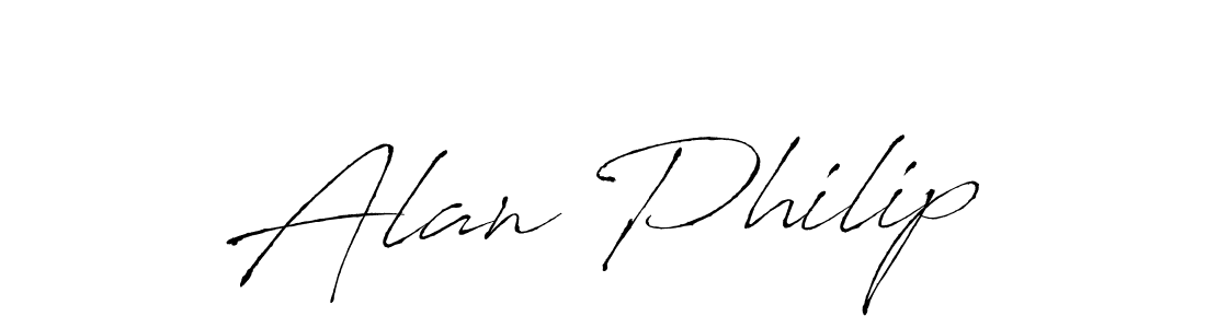 Design your own signature with our free online signature maker. With this signature software, you can create a handwritten (Antro_Vectra) signature for name Alan Philip. Alan Philip signature style 6 images and pictures png