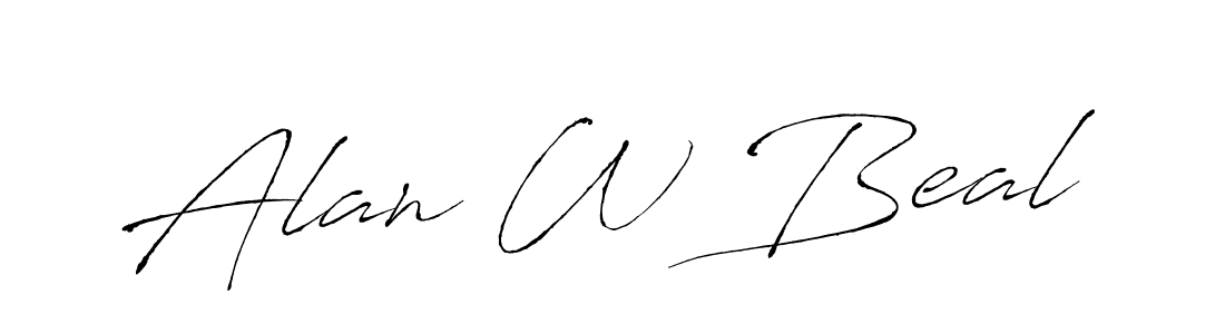 Alan W Beal stylish signature style. Best Handwritten Sign (Antro_Vectra) for my name. Handwritten Signature Collection Ideas for my name Alan W Beal. Alan W Beal signature style 6 images and pictures png