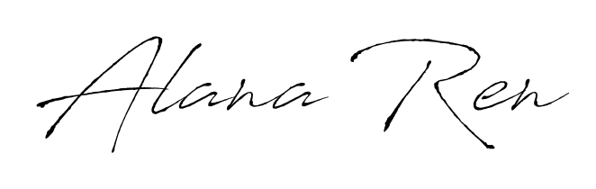 Get inspired by this graceful Antro_Vectra signature style for name Alana Ren. Smooth loops and balanced proportions for everyday use. Alana Ren signature style 6 images and pictures png