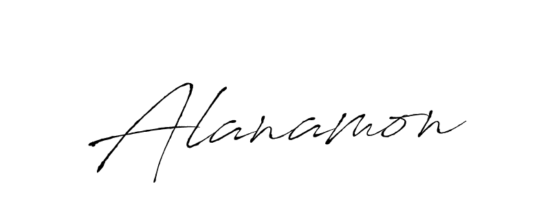 Make a beautiful signature design for name Alanamon. With this signature (Antro_Vectra) style, you can create a handwritten signature for free. Alanamon signature style 6 images and pictures png
