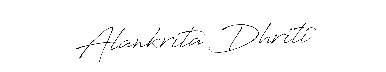 How to make Alankrita Dhriti name signature. Use Antro_Vectra style for creating short signs online. This is the latest handwritten sign. Alankrita Dhriti signature style 6 images and pictures png