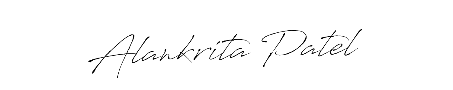 The best way (Antro_Vectra) to make a short signature is to pick only two or three words in your name. The name Alankrita Patel include a total of six letters. For converting this name. Alankrita Patel signature style 6 images and pictures png