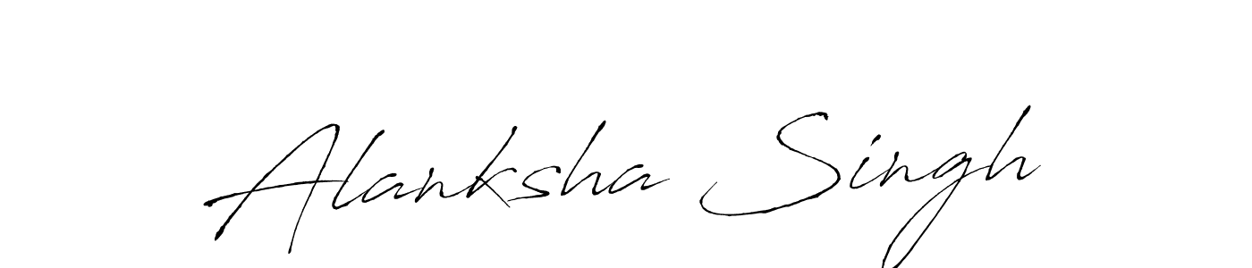 Make a beautiful signature design for name Alanksha Singh. With this signature (Antro_Vectra) style, you can create a handwritten signature for free. Alanksha Singh signature style 6 images and pictures png