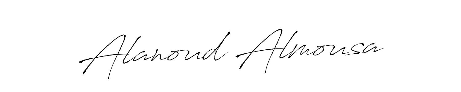 How to make Alanoud Almousa name signature. Use Antro_Vectra style for creating short signs online. This is the latest handwritten sign. Alanoud Almousa signature style 6 images and pictures png