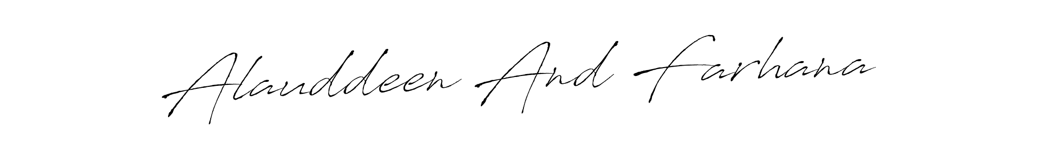 The best way (Antro_Vectra) to make a short signature is to pick only two or three words in your name. The name Alauddeen And Farhana include a total of six letters. For converting this name. Alauddeen And Farhana signature style 6 images and pictures png