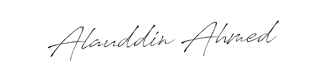 How to make Alauddin Ahmed name signature. Use Antro_Vectra style for creating short signs online. This is the latest handwritten sign. Alauddin Ahmed signature style 6 images and pictures png