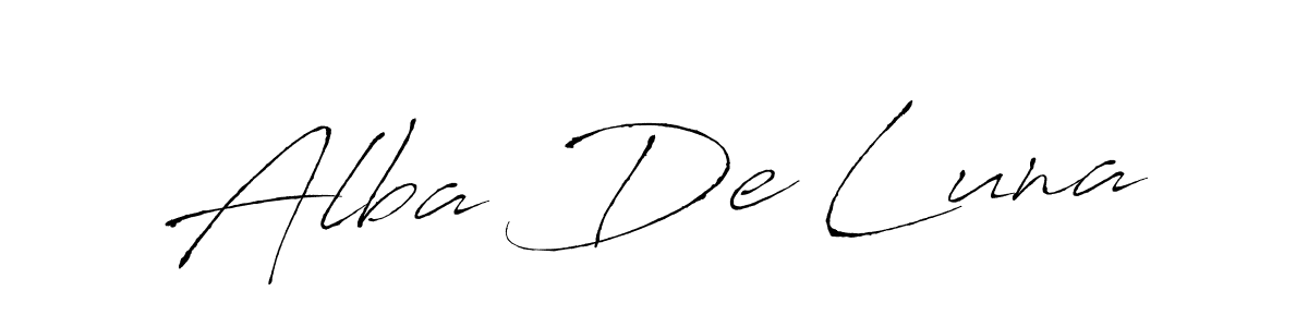 How to make Alba De Luna name signature. Use Antro_Vectra style for creating short signs online. This is the latest handwritten sign. Alba De Luna signature style 6 images and pictures png