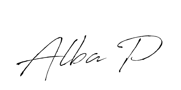 Create a beautiful signature design for name Alba P. With this signature (Antro_Vectra) fonts, you can make a handwritten signature for free. Alba P signature style 6 images and pictures png