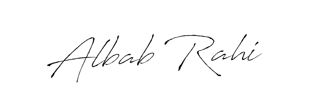 Design your own signature with our free online signature maker. With this signature software, you can create a handwritten (Antro_Vectra) signature for name Albab Rahi. Albab Rahi signature style 6 images and pictures png