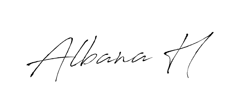 Use a signature maker to create a handwritten signature online. With this signature software, you can design (Antro_Vectra) your own signature for name Albana H. Albana H signature style 6 images and pictures png