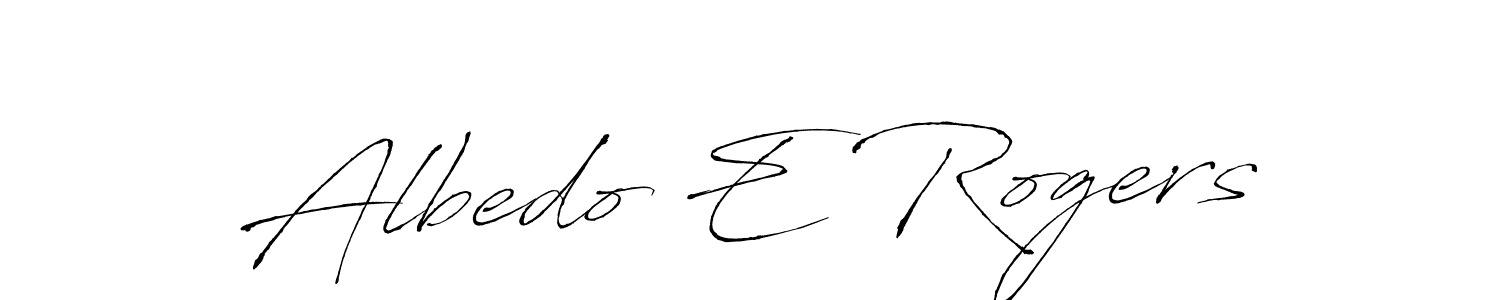 How to make Albedo E Rogers name signature. Use Antro_Vectra style for creating short signs online. This is the latest handwritten sign. Albedo E Rogers signature style 6 images and pictures png