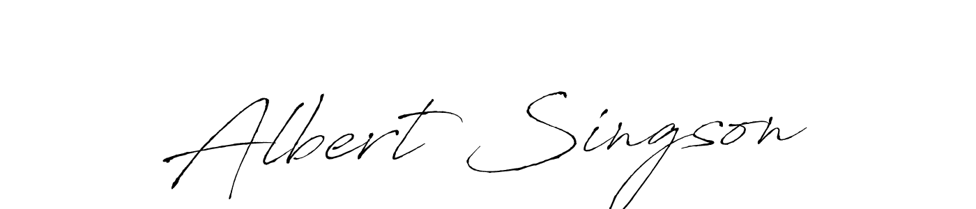 How to make Albert Singson name signature. Use Antro_Vectra style for creating short signs online. This is the latest handwritten sign. Albert Singson signature style 6 images and pictures png