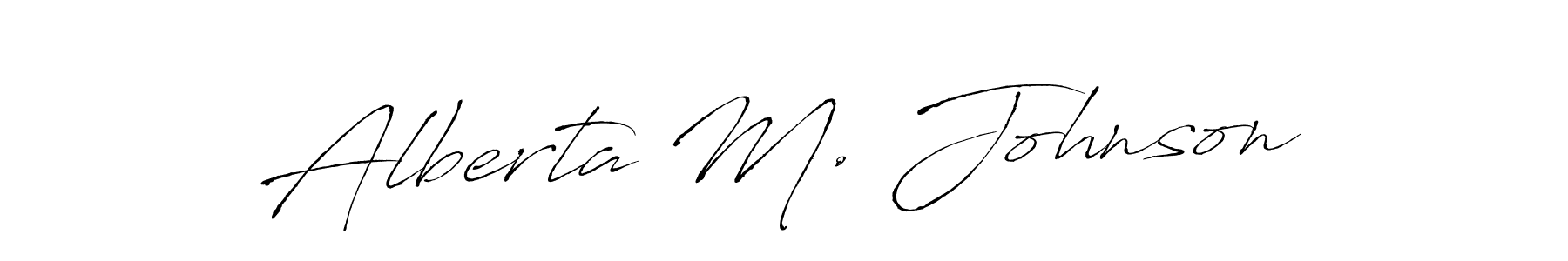 Make a beautiful signature design for name Alberta M. Johnson. With this signature (Antro_Vectra) style, you can create a handwritten signature for free. Alberta M. Johnson signature style 6 images and pictures png