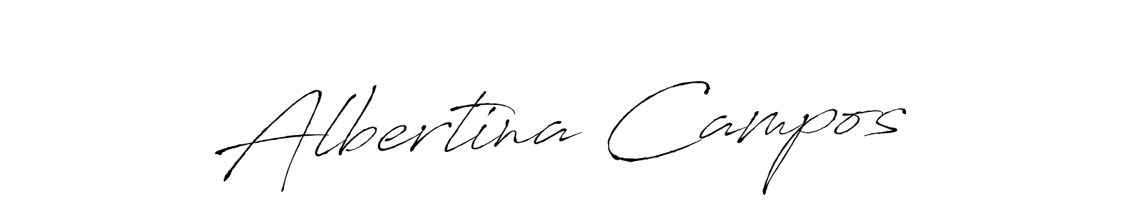 The best way (Antro_Vectra) to make a short signature is to pick only two or three words in your name. The name Albertina Campos include a total of six letters. For converting this name. Albertina Campos signature style 6 images and pictures png