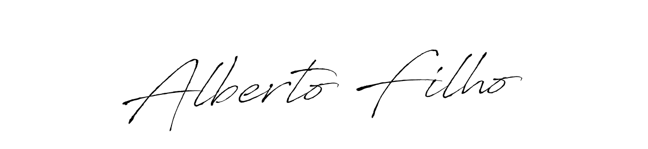 Design your own signature with our free online signature maker. With this signature software, you can create a handwritten (Antro_Vectra) signature for name Alberto Filho. Alberto Filho signature style 6 images and pictures png