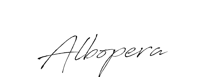 Design your own signature with our free online signature maker. With this signature software, you can create a handwritten (Antro_Vectra) signature for name Albopera. Albopera signature style 6 images and pictures png