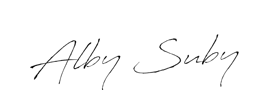 How to make Alby Suby signature? Antro_Vectra is a professional autograph style. Create handwritten signature for Alby Suby name. Alby Suby signature style 6 images and pictures png