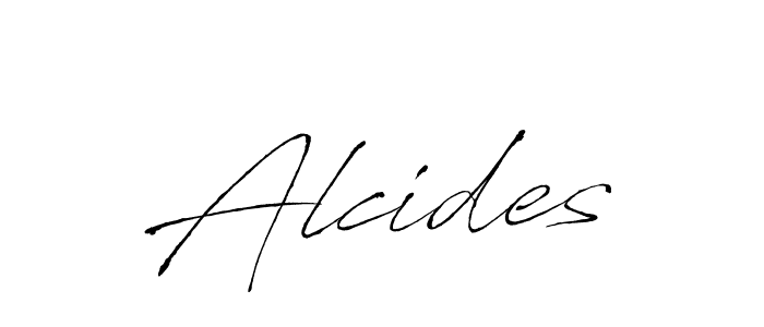Design your own signature with our free online signature maker. With this signature software, you can create a handwritten (Antro_Vectra) signature for name Alcides. Alcides signature style 6 images and pictures png