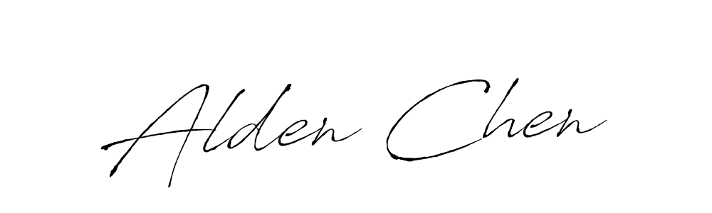 How to make Alden Chen name signature. Use Antro_Vectra style for creating short signs online. This is the latest handwritten sign. Alden Chen signature style 6 images and pictures png