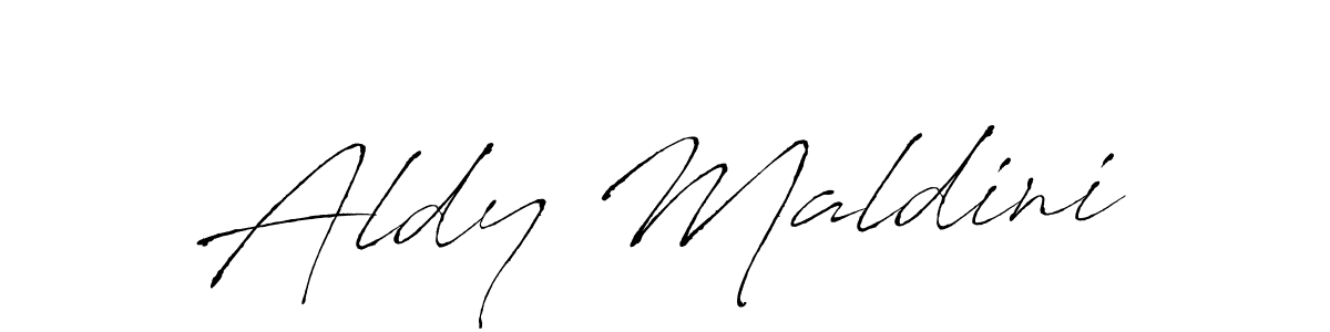 Create a beautiful signature design for name Aldy Maldini. With this signature (Antro_Vectra) fonts, you can make a handwritten signature for free. Aldy Maldini signature style 6 images and pictures png