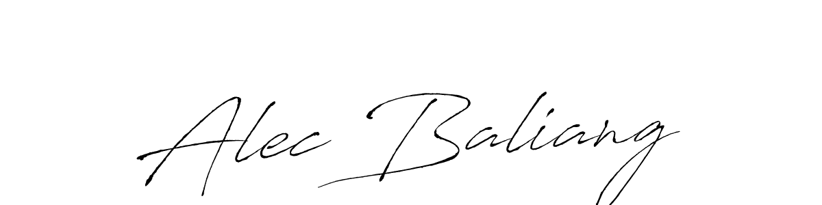 Make a beautiful signature design for name Alec Baliang. With this signature (Antro_Vectra) style, you can create a handwritten signature for free. Alec Baliang signature style 6 images and pictures png