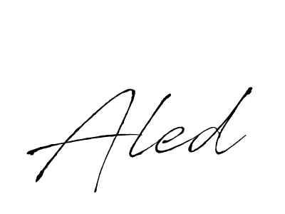 Design your own signature with our free online signature maker. With this signature software, you can create a handwritten (Antro_Vectra) signature for name Aled. Aled signature style 6 images and pictures png
