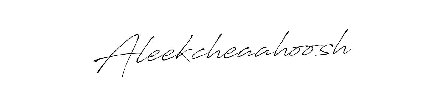 Antro_Vectra is a professional signature style that is perfect for those who want to add a touch of class to their signature. It is also a great choice for those who want to make their signature more unique. Get Aleekcheaahoosh name to fancy signature for free. Aleekcheaahoosh signature style 6 images and pictures png