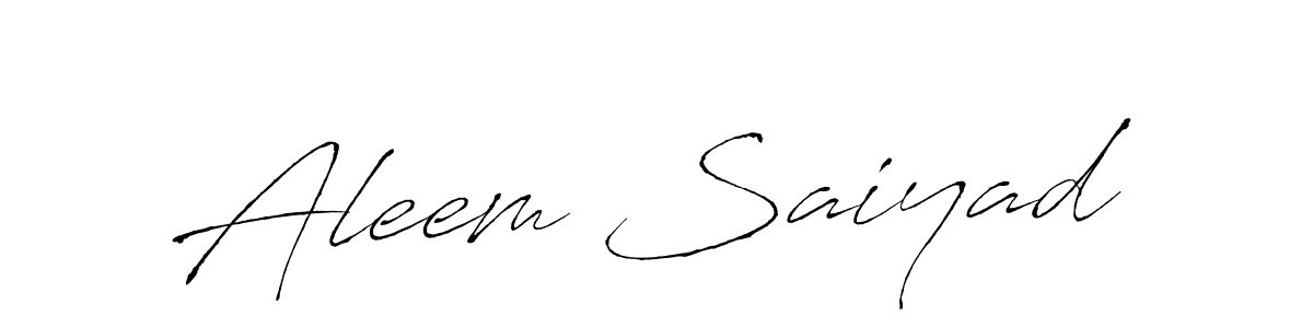 Create a beautiful signature design for name Aleem Saiyad. With this signature (Antro_Vectra) fonts, you can make a handwritten signature for free. Aleem Saiyad signature style 6 images and pictures png