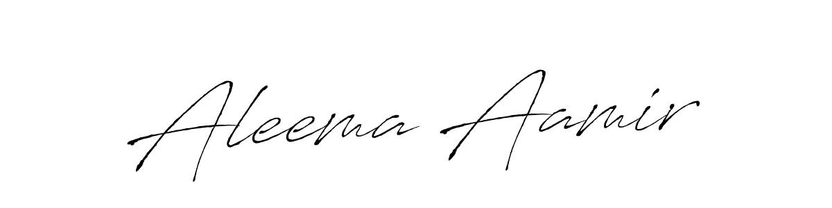 Make a beautiful signature design for name Aleema Aamir. With this signature (Antro_Vectra) style, you can create a handwritten signature for free. Aleema Aamir signature style 6 images and pictures png