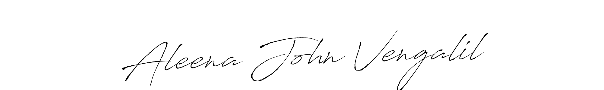 How to make Aleena John Vengalil name signature. Use Antro_Vectra style for creating short signs online. This is the latest handwritten sign. Aleena John Vengalil signature style 6 images and pictures png