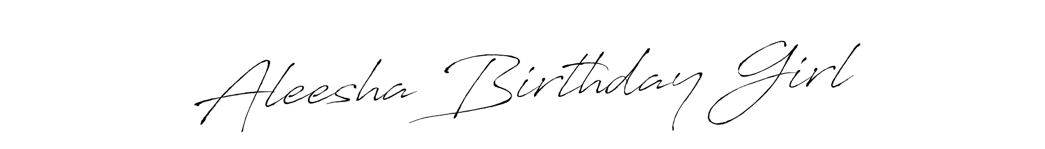 How to make Aleesha Birthday Girl name signature. Use Antro_Vectra style for creating short signs online. This is the latest handwritten sign. Aleesha Birthday Girl signature style 6 images and pictures png